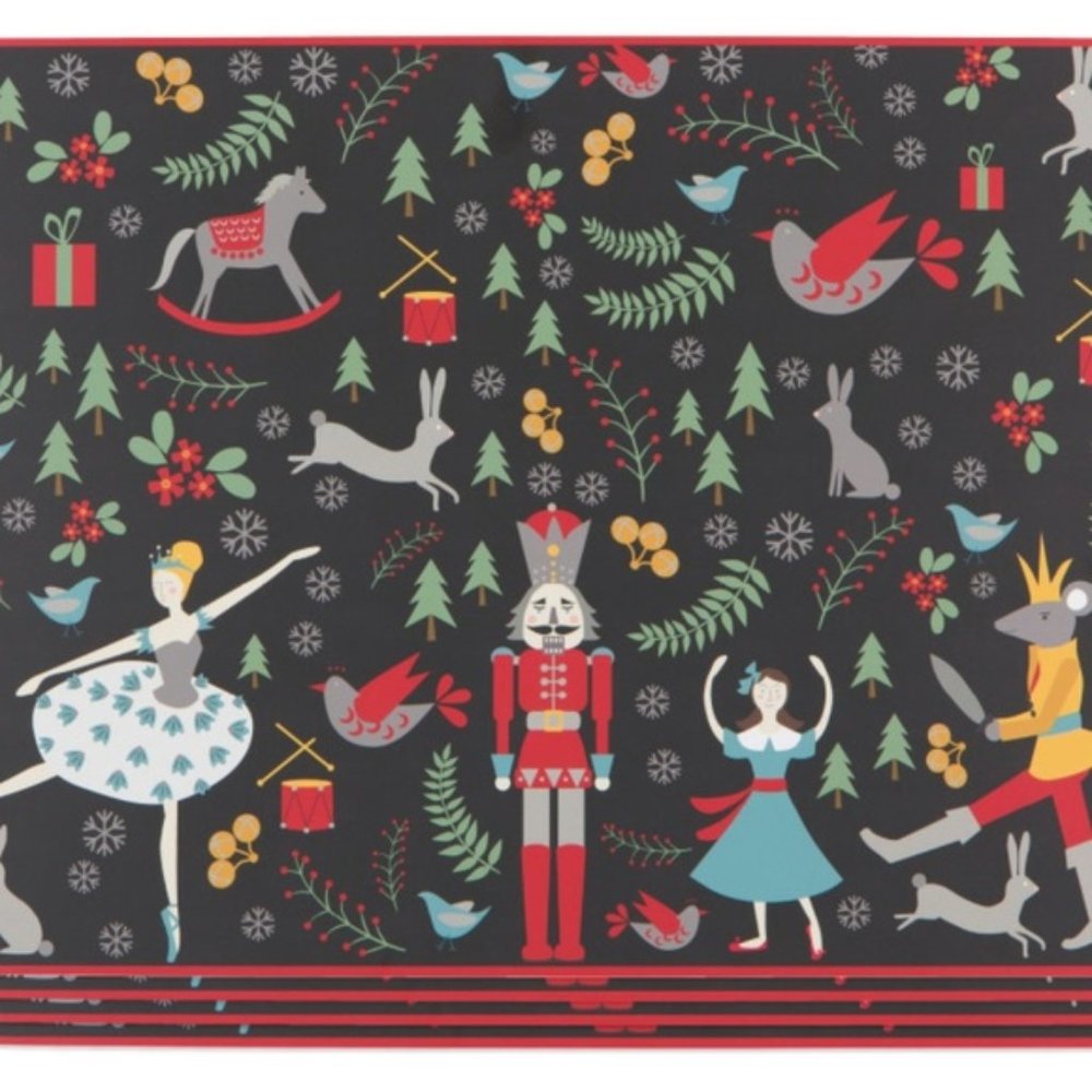 Now Designs Placemats Set of 4 Nutcracker NWT